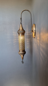 Cylinder Wall Light Sconce Brass Finish Oval Base