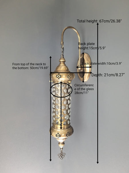 Turkish Moroccan Laser Cut Brass Cylinder Wall Light