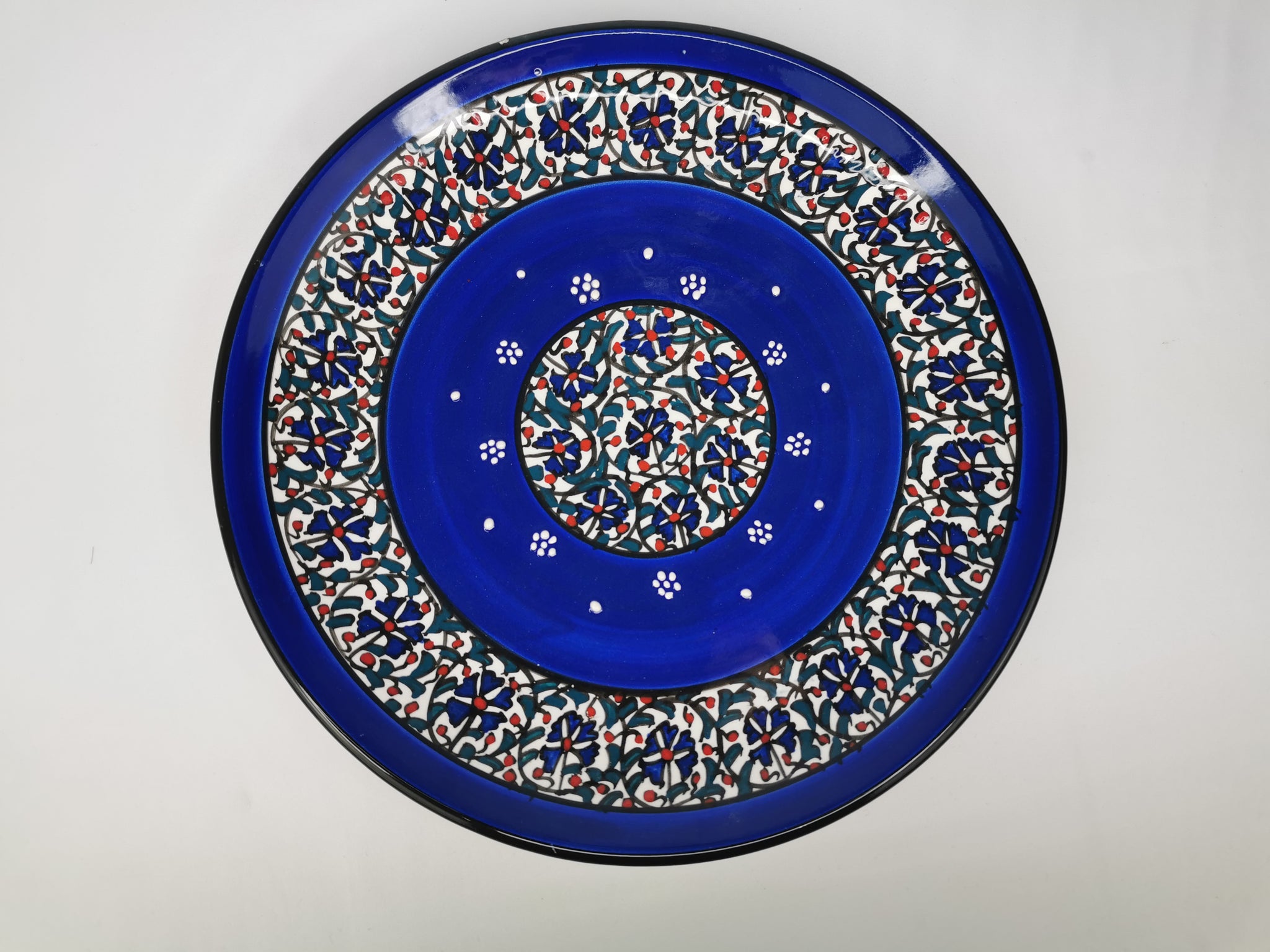 12'' Blue Handmade Turkish Ceramic Breakfast Serving Set for Thanksgiving Day top Gift